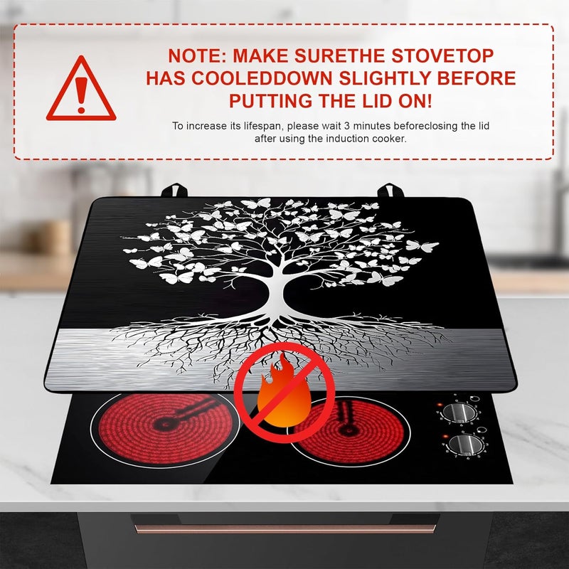 BVBOX Tree of Life Stove Top Cover Retro Flower Gas Stove Top Cover for Home Decoration Kitchen Pad Non-Stick Washable Cooktop Covers Countertop Protector Keep Stove Clean 28"x20" - Image 3